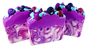 Three Black raspberry Artisan Soap Bar