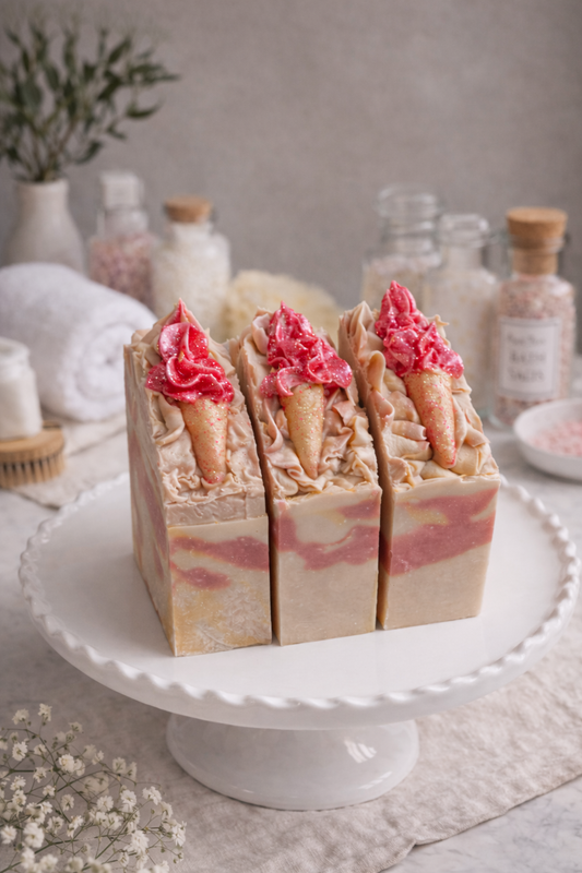 cashmere_wood_peach_Ice_cream soap display